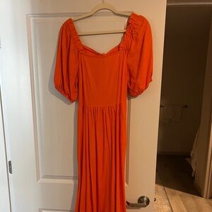 Who What Wear Orange Dress